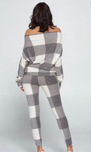 Load image into Gallery viewer, Gingham printed off the shoulders two piece

