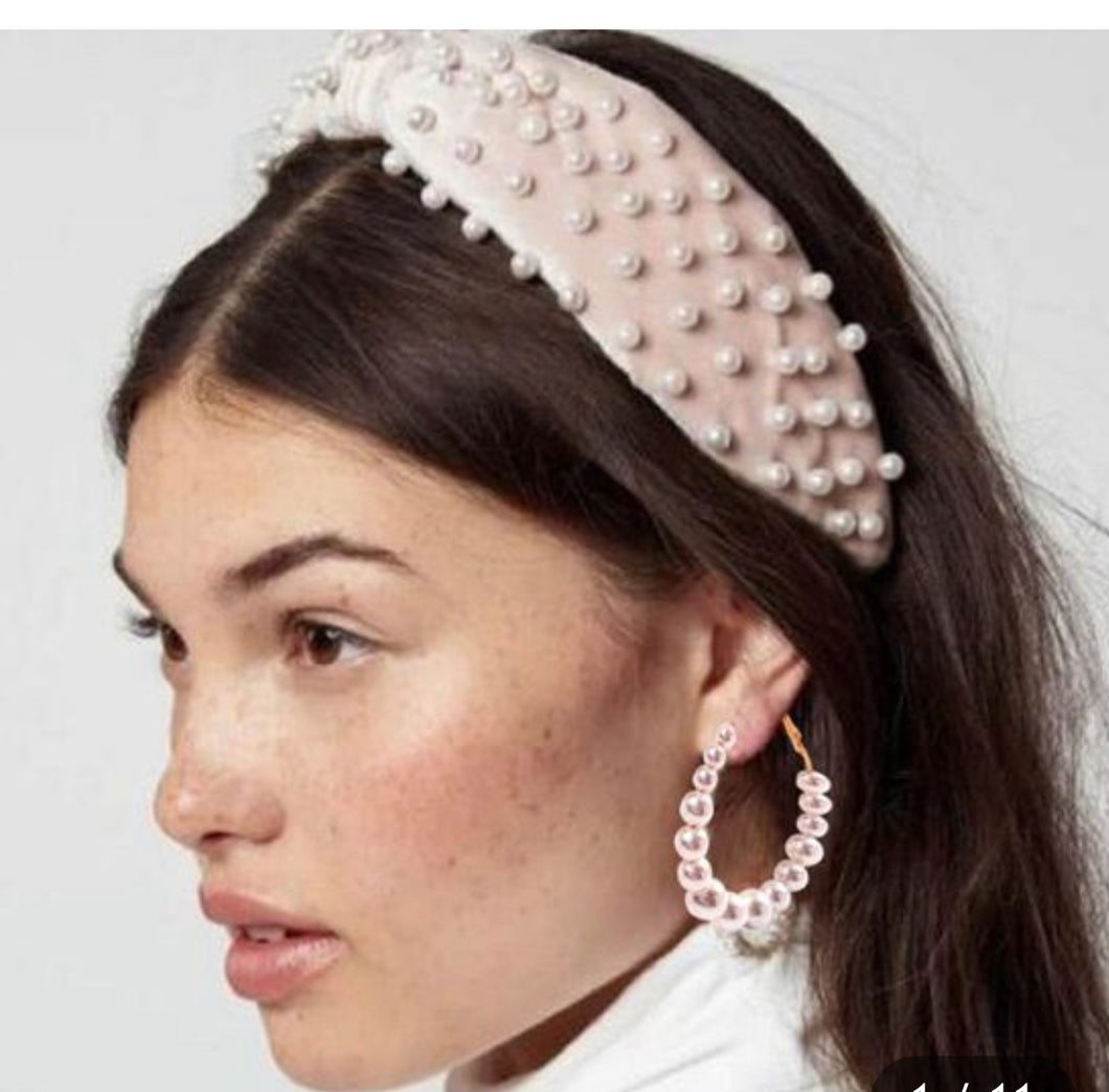Pearls on my crown headband